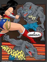 Anthro Wonder Woman vs Werewolf- [By Locofuria]